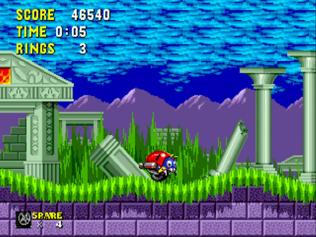 Motobug in Sonic 1 (beta) Screenthot 2
